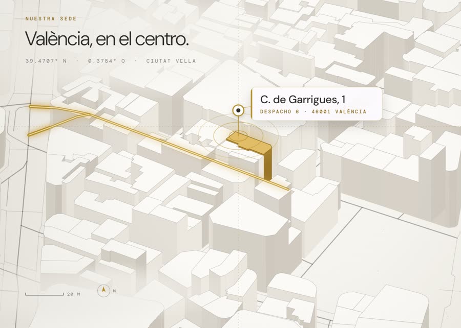 Ubicación, calle y oficina de Ahora Capital en Calle Garrigues 1, Valencia